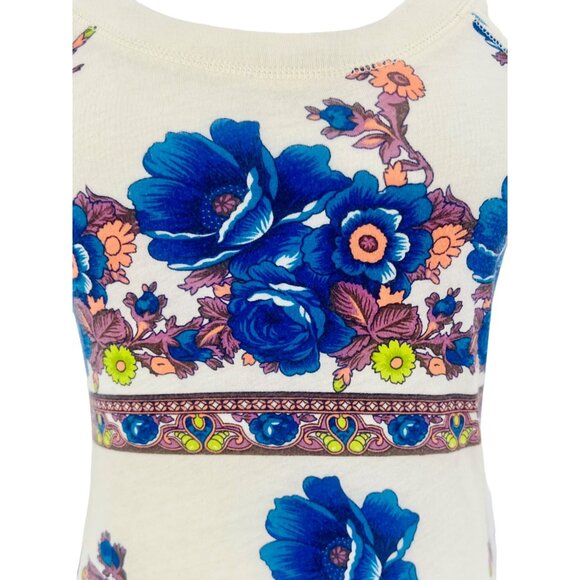 RARE VTG Free People Floral Crochet-Lace Shoulder Tunic Top | Boho Cottagecore S - Picture 4 of 13